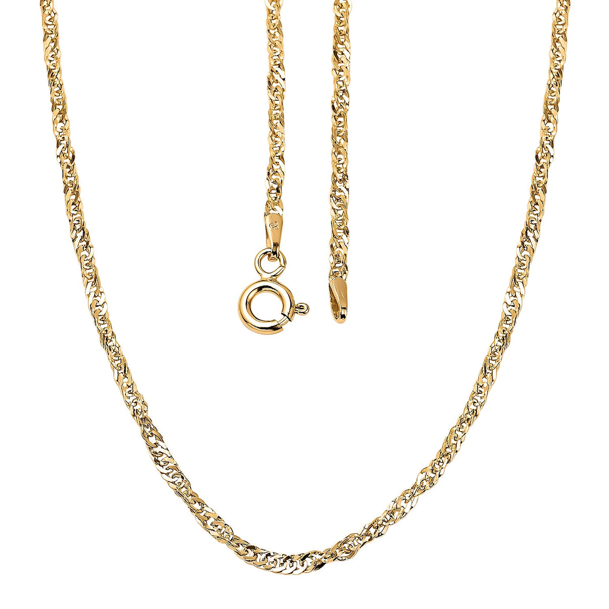 9K Yellow Gold Chain in Diamond Cut Twist Curb Size 20 , Gold Wt. 1.20 Gms 6095499 4