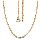 9K Yellow Gold Diamond Cut Twist Curb Chain (Size 20) with Spring Ring Clasp