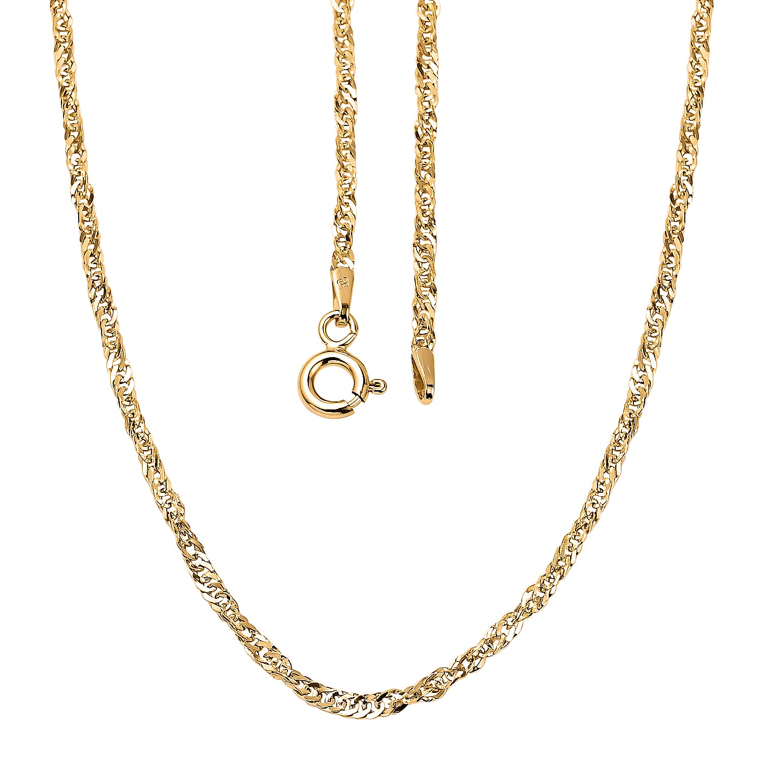 9K Yellow Gold Chain in Diamond Cut Twist Curb Size 20 , Gold Wt. 1.20 Gms 6095499 4