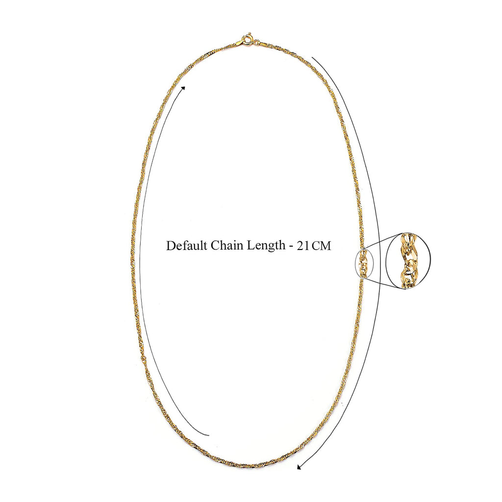 9K Yellow Gold Diamond Cut Twist Curb Chain (Size 20) with Spring Ring Clasp