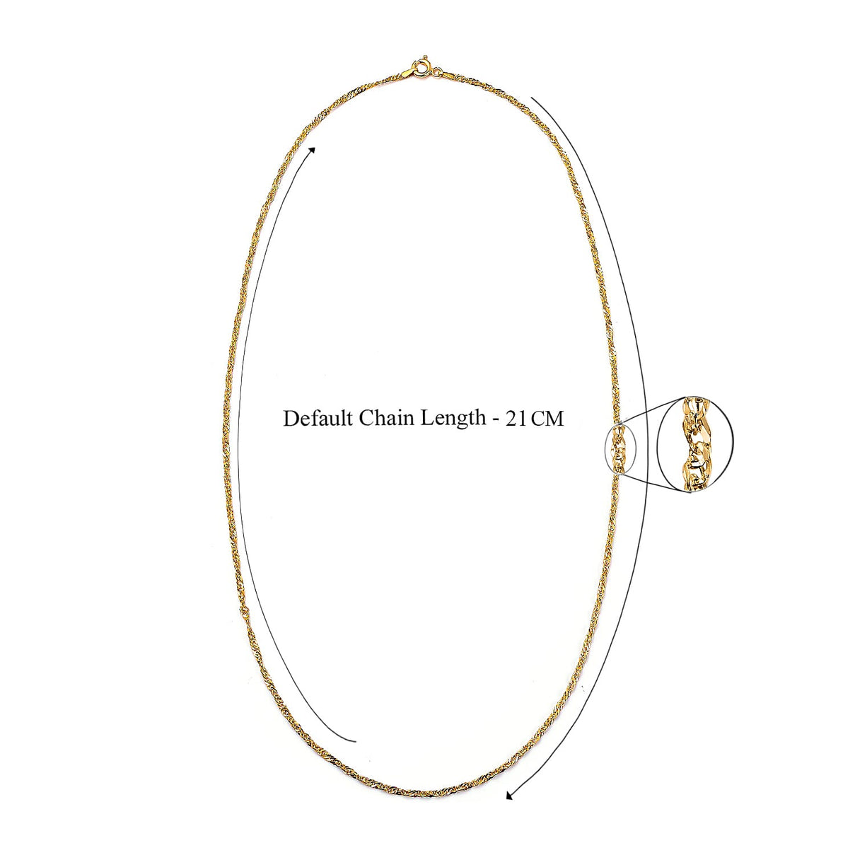 9K Yellow Gold Chain in Diamond Cut Twist Curb Size 20 , Gold Wt. 1.20 Gms 6095499 5