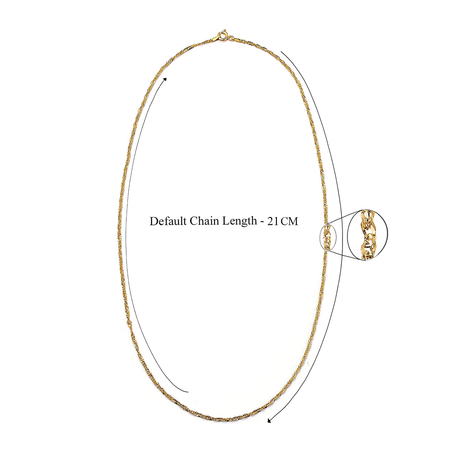 9K Yellow Gold Chain in Diamond Cut Twist Curb Size 20 , Gold Wt. 1.20 Gms 6095499 5