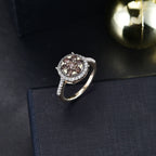 9K Yellow Gold SGL Certified Natural Champagne Diamond & White Diamond Ring 1.00 Ct.