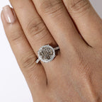 9K Yellow Gold SGL Certified Natural Champagne Diamond & White Diamond Ring 1.00 Ct.