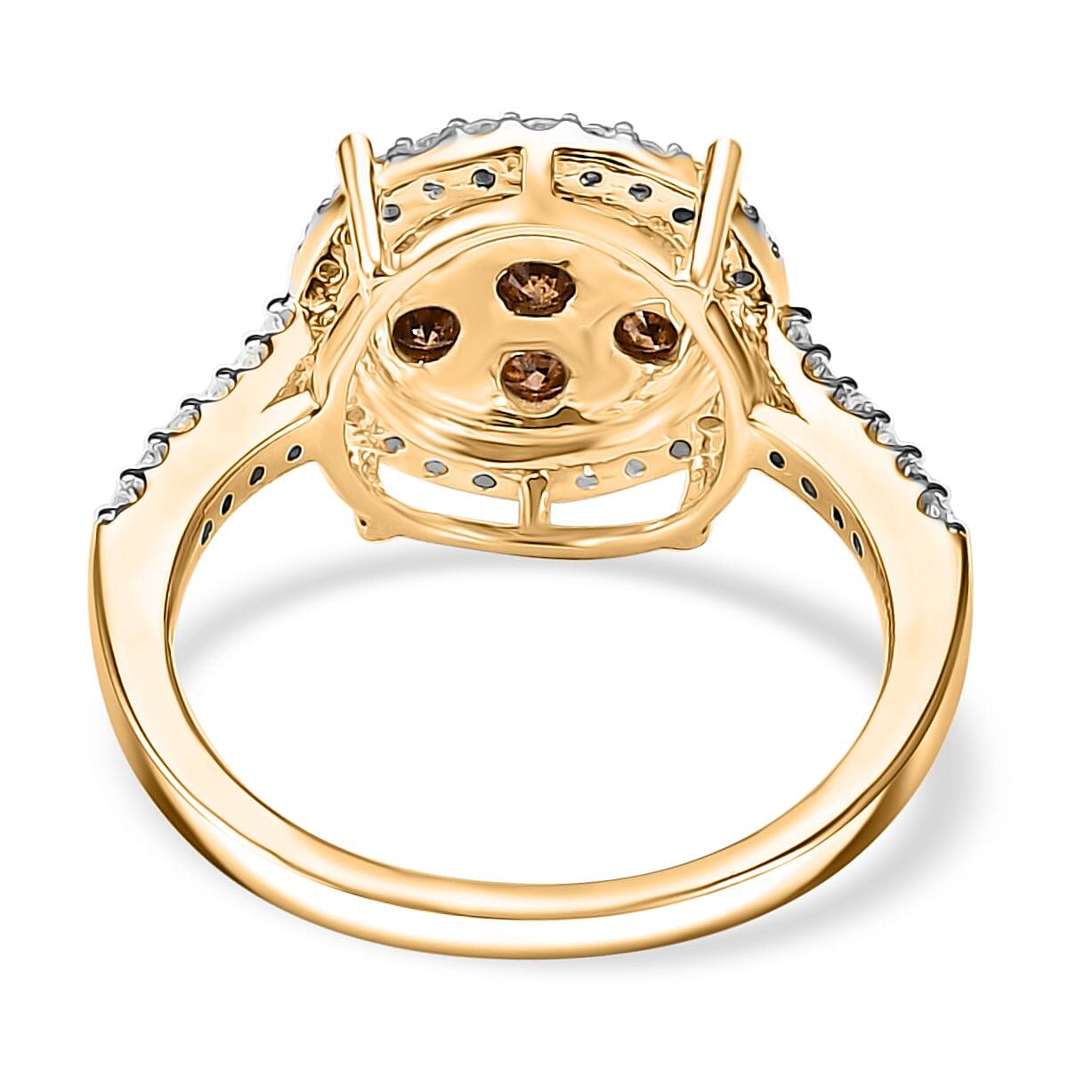 9K Yellow Gold Natural Champagne Diamond and White Diamond Ring 8031662 5