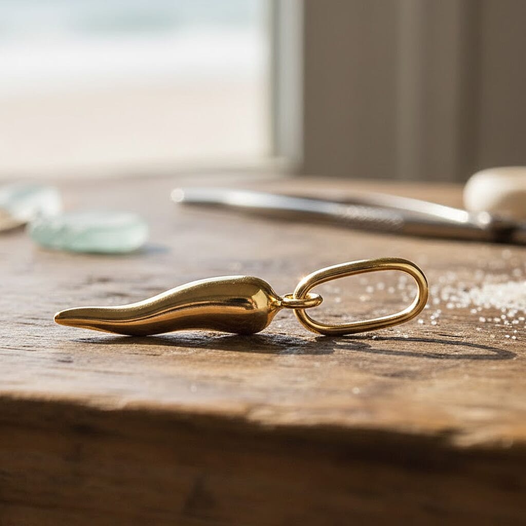 9K Yellow Gold Chilli Pendant 8267710 1