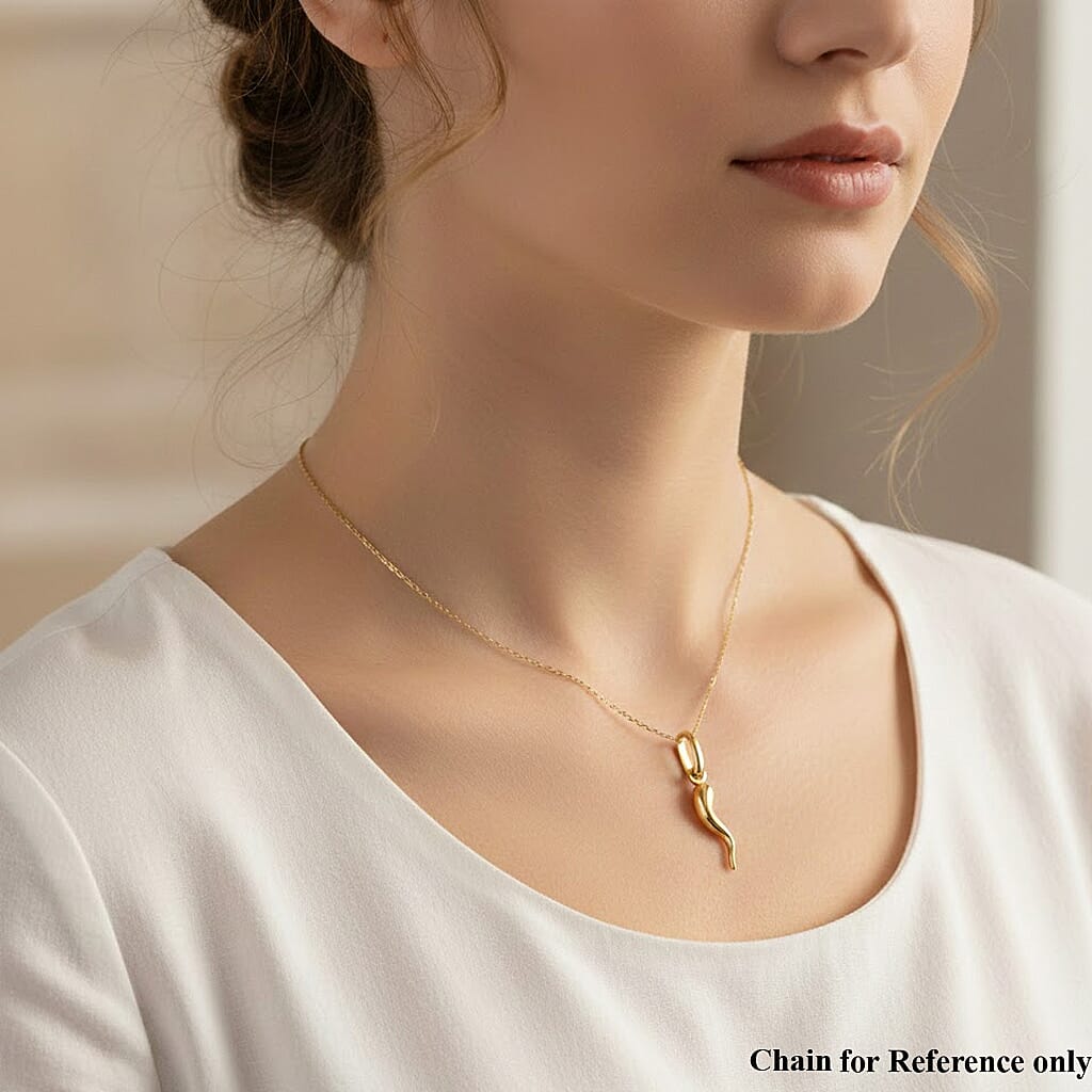9K Yellow Gold Chilli Pendant 8267710 2