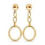 9K Yellow Gold Circle Drop Earrings (With Push Back), Gold Wt. 3.61 Gms(Outer Diameter 57.35x21.00mm).