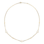 9K Yellow Gold Circle and Beads Necklace (Size - 18)