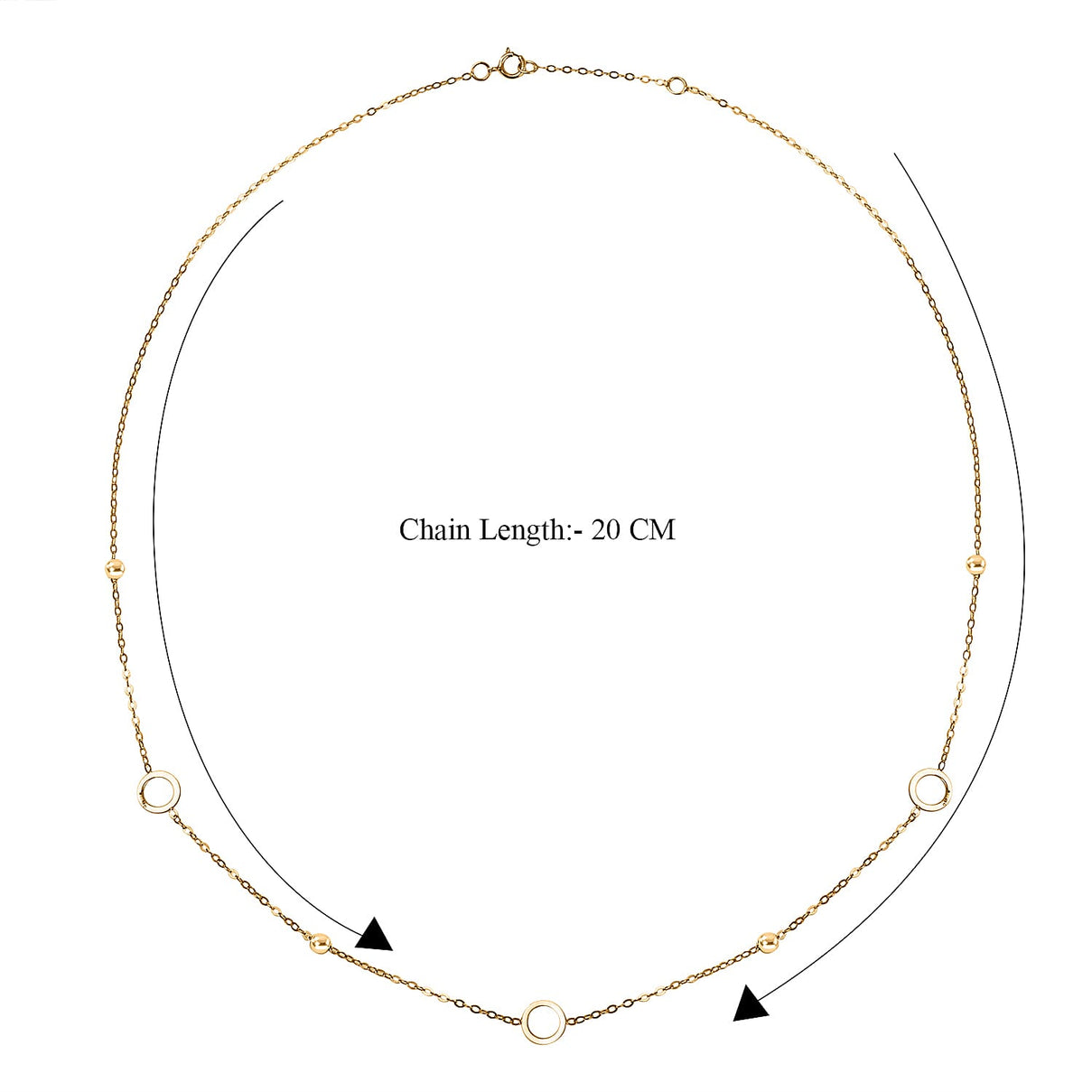 9K Yellow Gold Circle and Beads Necklace (Size - 18) 7628387 4