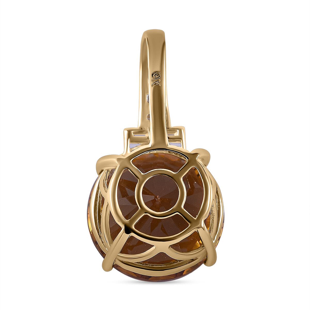 9K Yellow Gold Citrine and Moissanite Pendant 10.62 Ct. 7555005 4