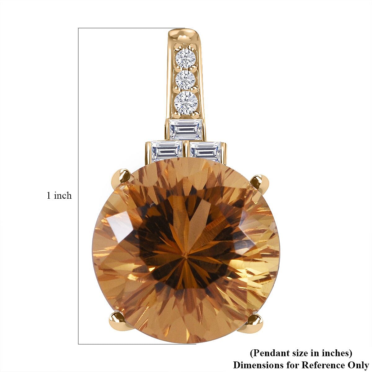 9K Yellow Gold Citrine and Moissanite Pendant 10.62 Ct. 7555005 5