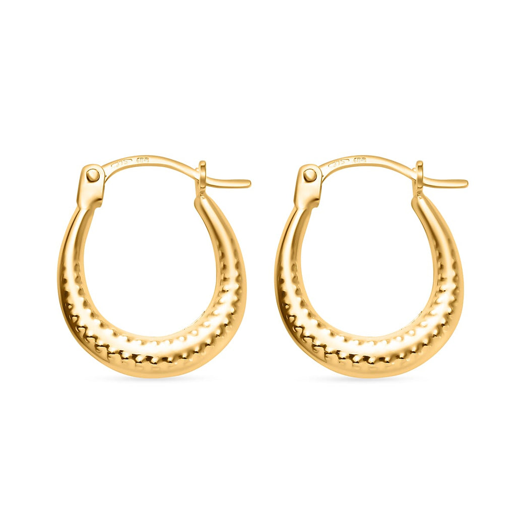 Hatton Garden Closeout Deal - 9K Yellow Gold Creole Earring with Clasp