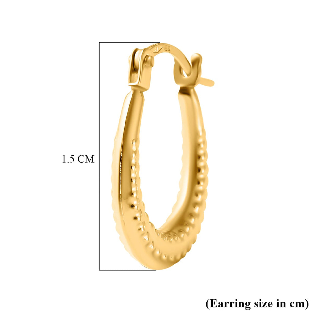 Hatton Garden Closeout Deal - 9K Yellow Gold Creole Earring with Clasp