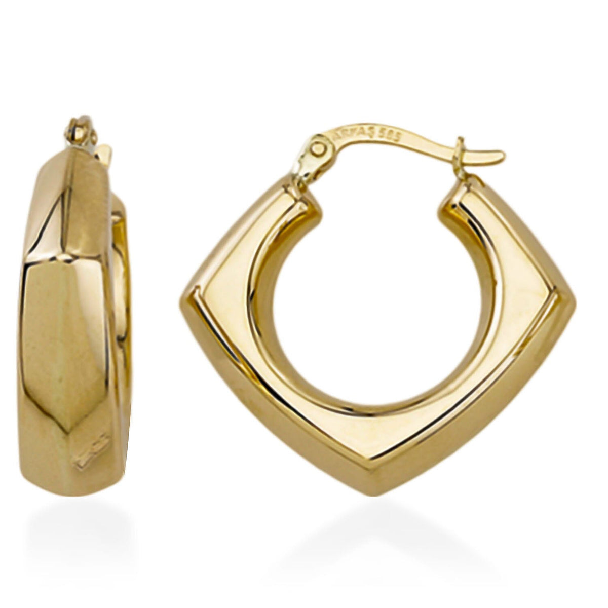 9K Yellow Gold Hoop Earrings with Clasp 7939311 0