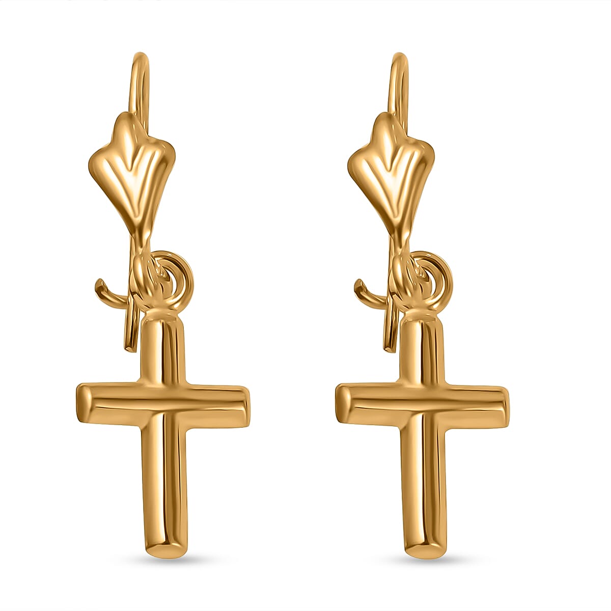 Hatton Garden Close Out - 9K Yellow Gold Cross Drop Earrings 7677271 0