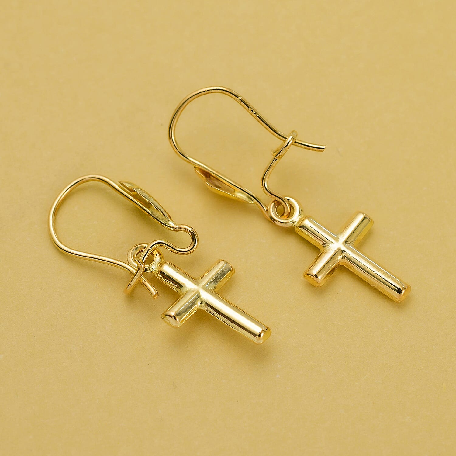 Hatton Garden Close Out - 9K Yellow Gold Cross Drop Earrings 7677271 1