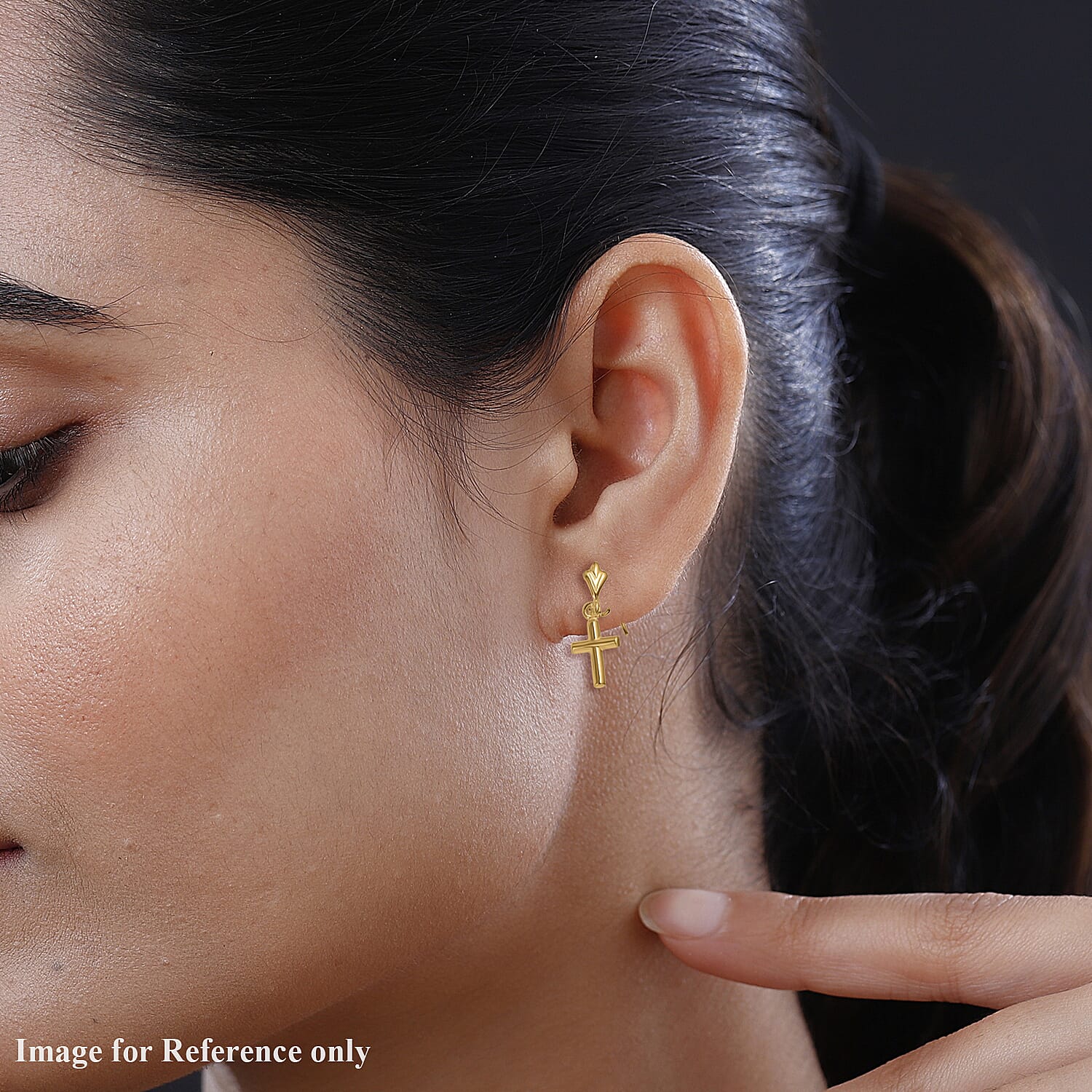 Hatton Garden Close Out - 9K Yellow Gold Cross Drop Earrings 7677271 2