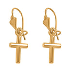 Hatton Garden Close Out - 9K Yellow Gold Cross Drop Earrings
