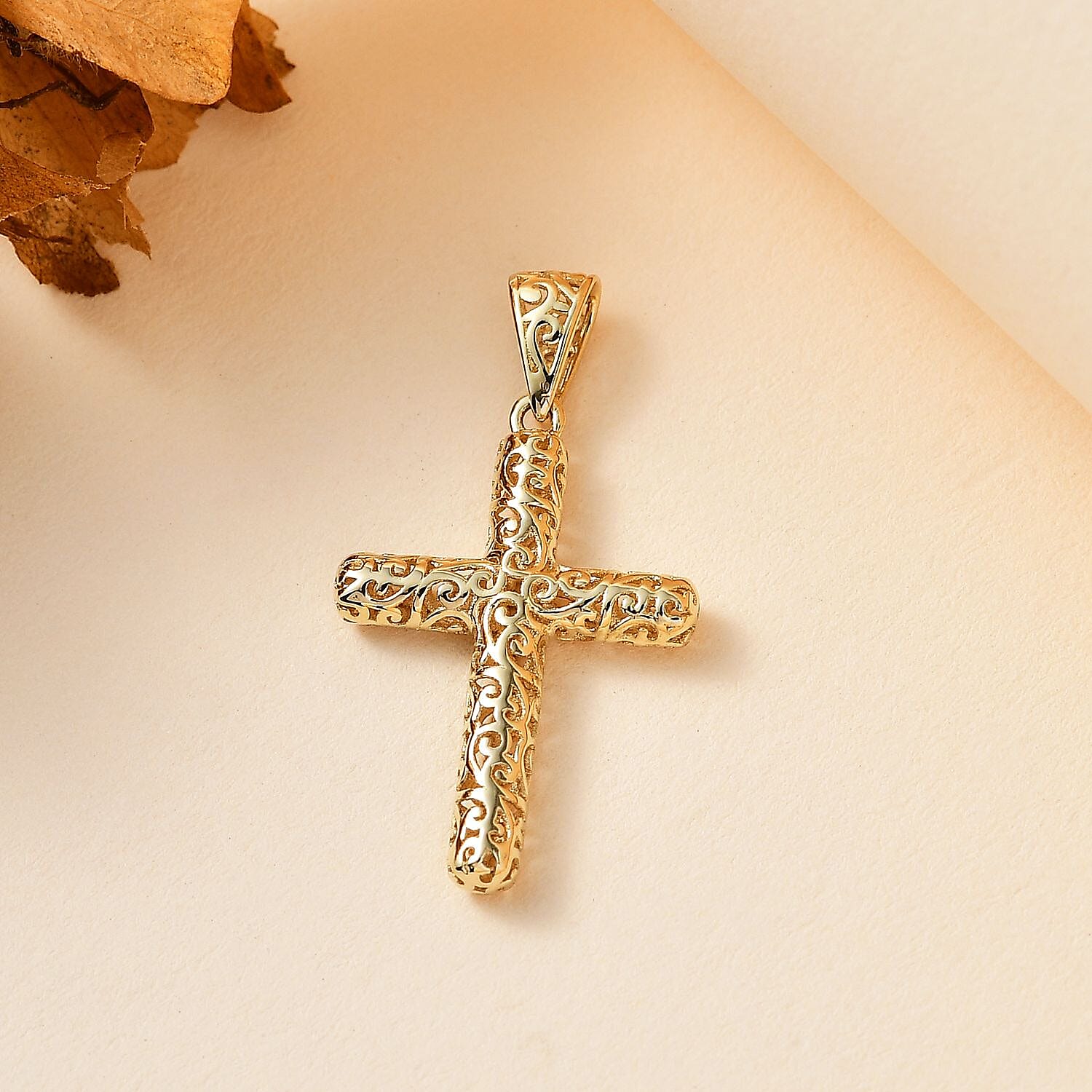Lucy Q Collection - 9K Yellow Gold Cross Pendant 7745164 1