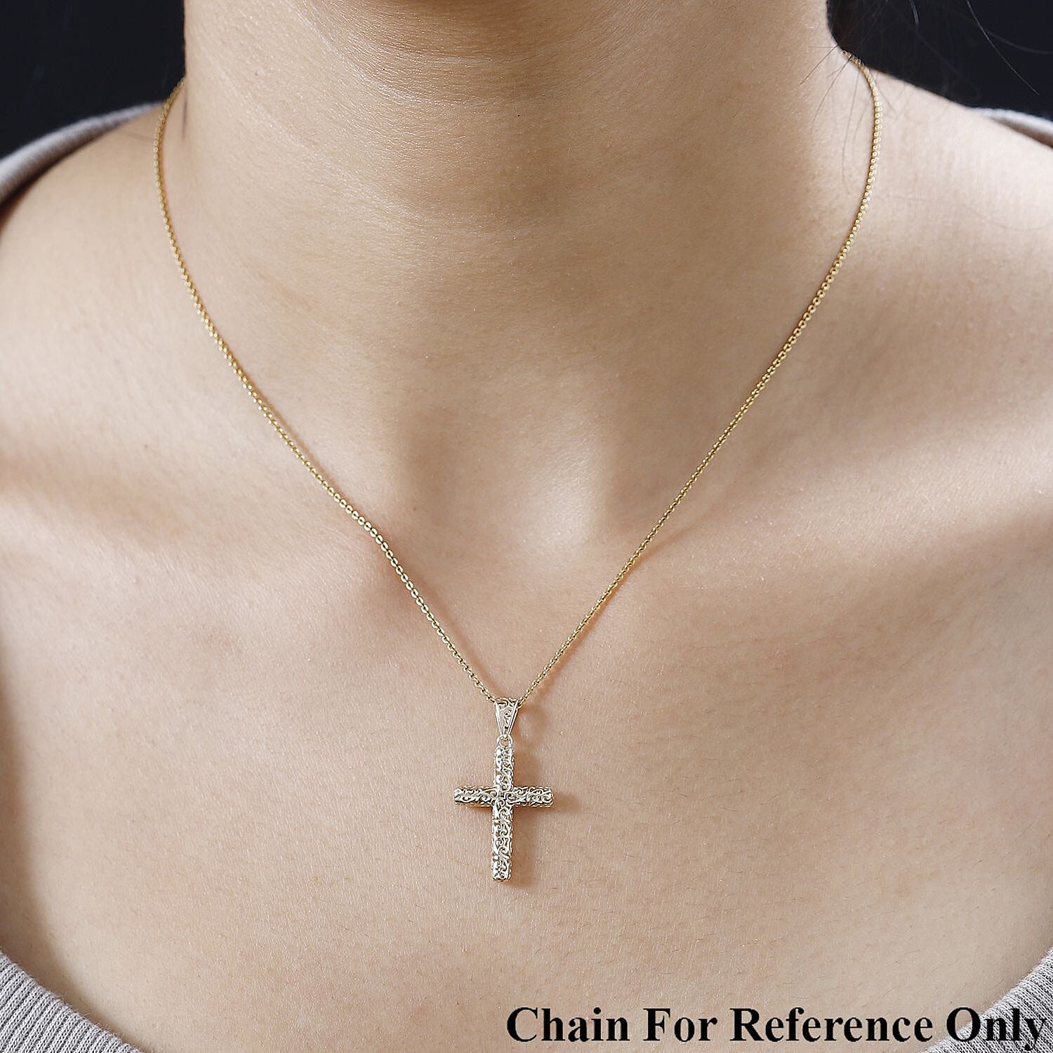 Lucy Q Collection - 9K Yellow Gold Cross Pendant 7745164 2