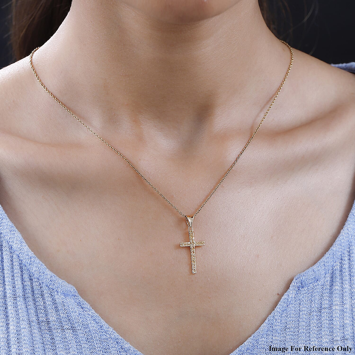9K Yellow Gold Cross Pendant 7614521 1