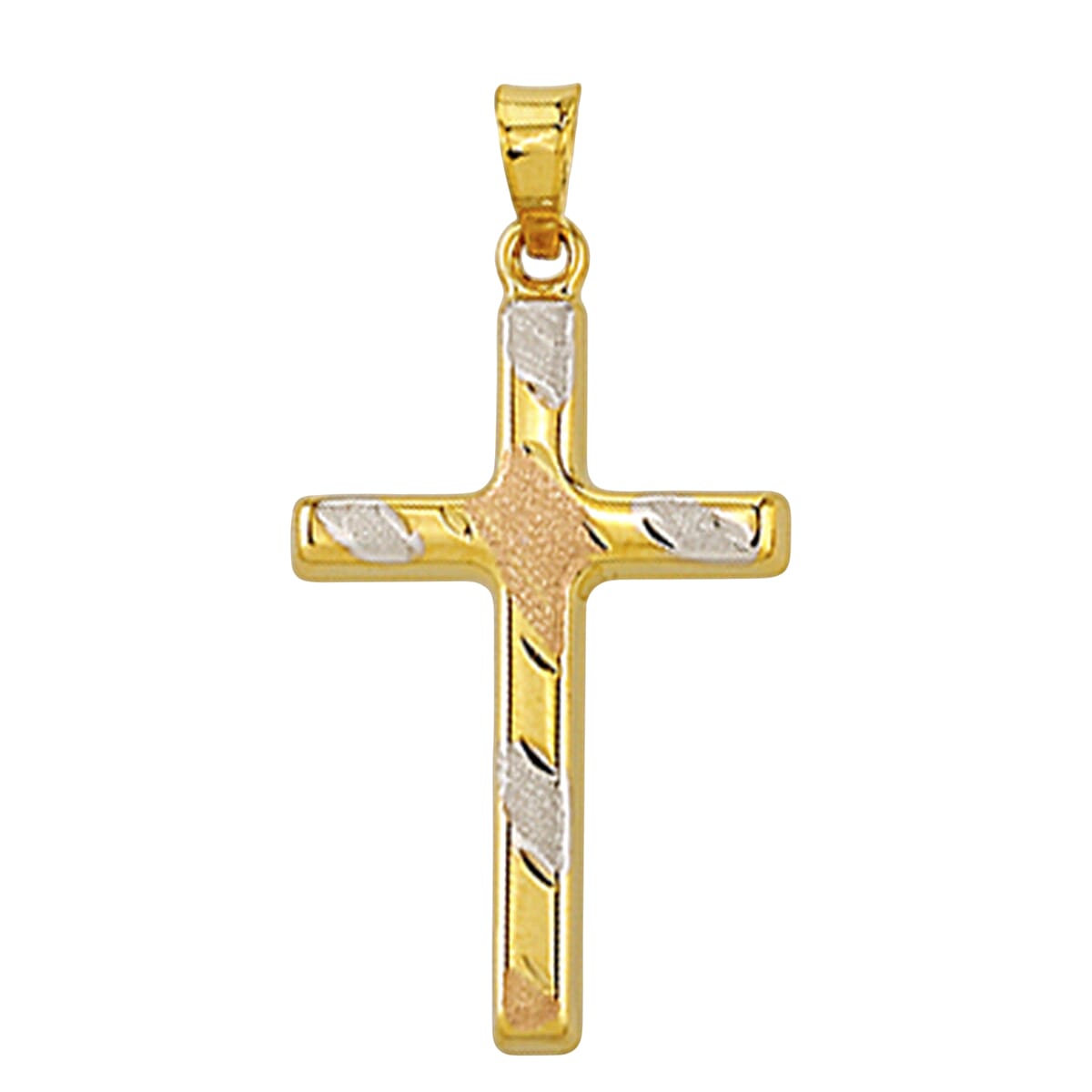 9K Tri Colour Gold Cross Pendant 8280957 0