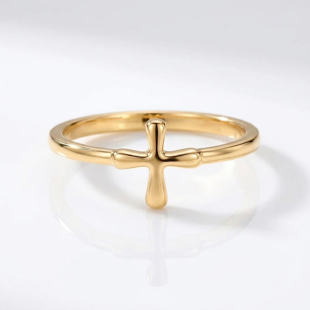 9K Yellow Gold Cross Ring 8251525 0