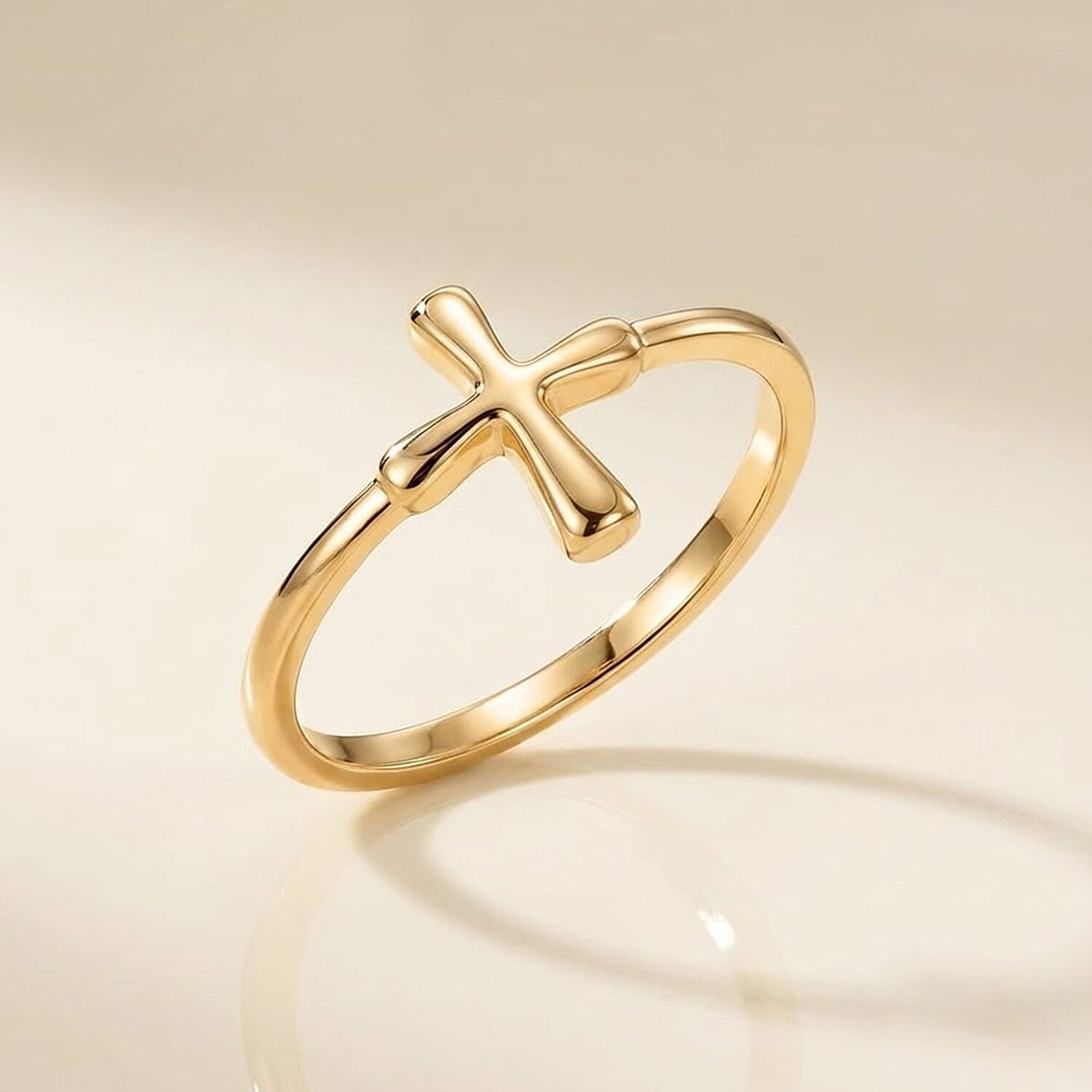 9K Yellow Gold Cross Ring 8251525 6