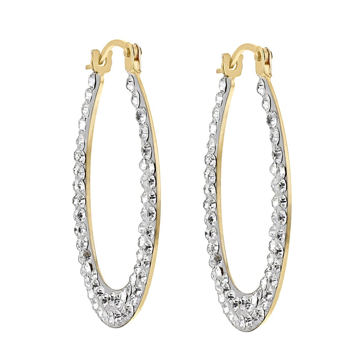 9K Yellow Gold Crystalique 19mm X 26mm Oval Earrings 7078144 2