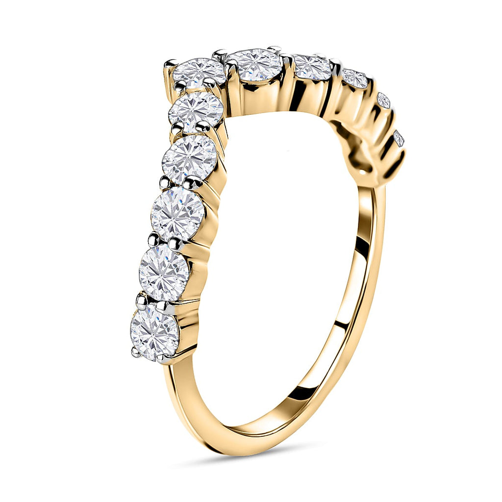 9K Yellow Gold Diamond (G-H) Wishbone Ring 1.00 Ct.