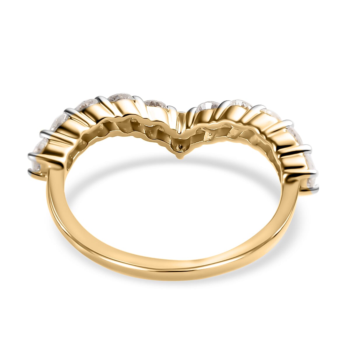9K Yellow Gold 1 Ct Diamond Wishbone Ring SGL Certified I3 GH 7231999 8