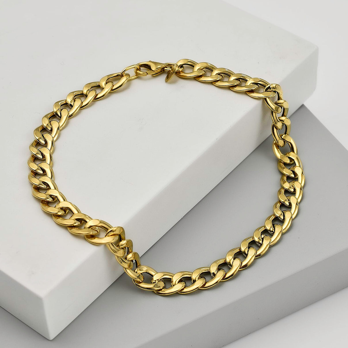 9K Yellow Gold Cuban Bracelet (Size - 8) 7722966 2