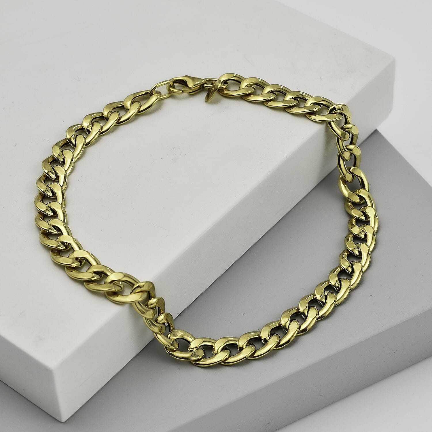 9K Yellow Gold Cuban Bracelet (Size - 8) 7722966 2