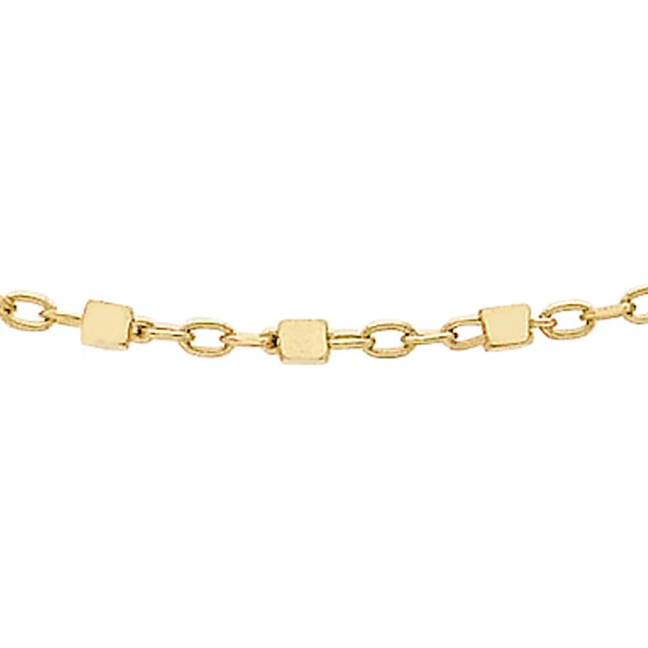 9K Yellow Gold Cube Link Trace Chain 18 Inch 7192293 1