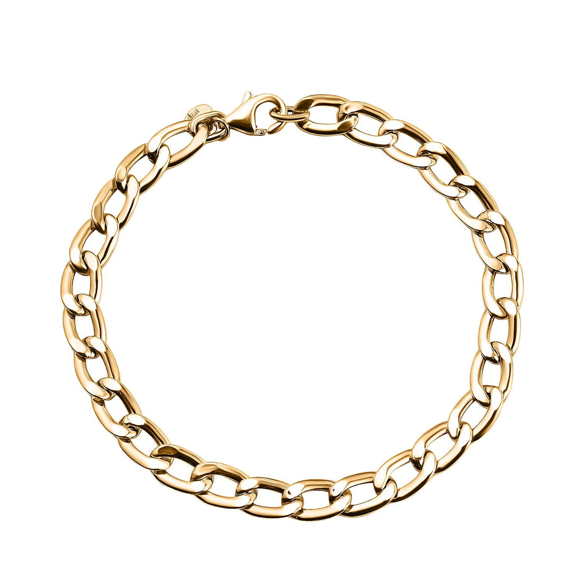 9K Yellow Gold Curb Bracelet (Size - 7.5) 7523075 0