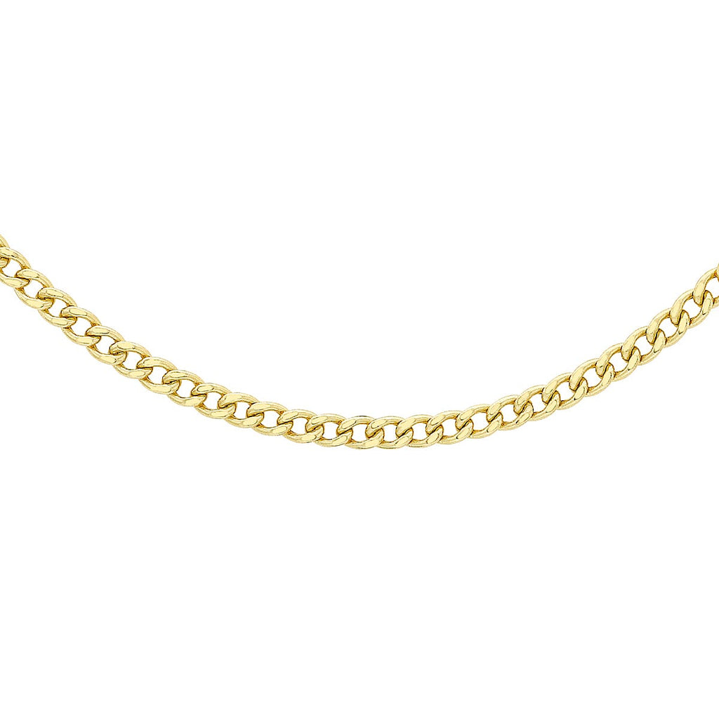 9K Yellow Gold Curb Chain With Lobster Clasp (Size - 18)