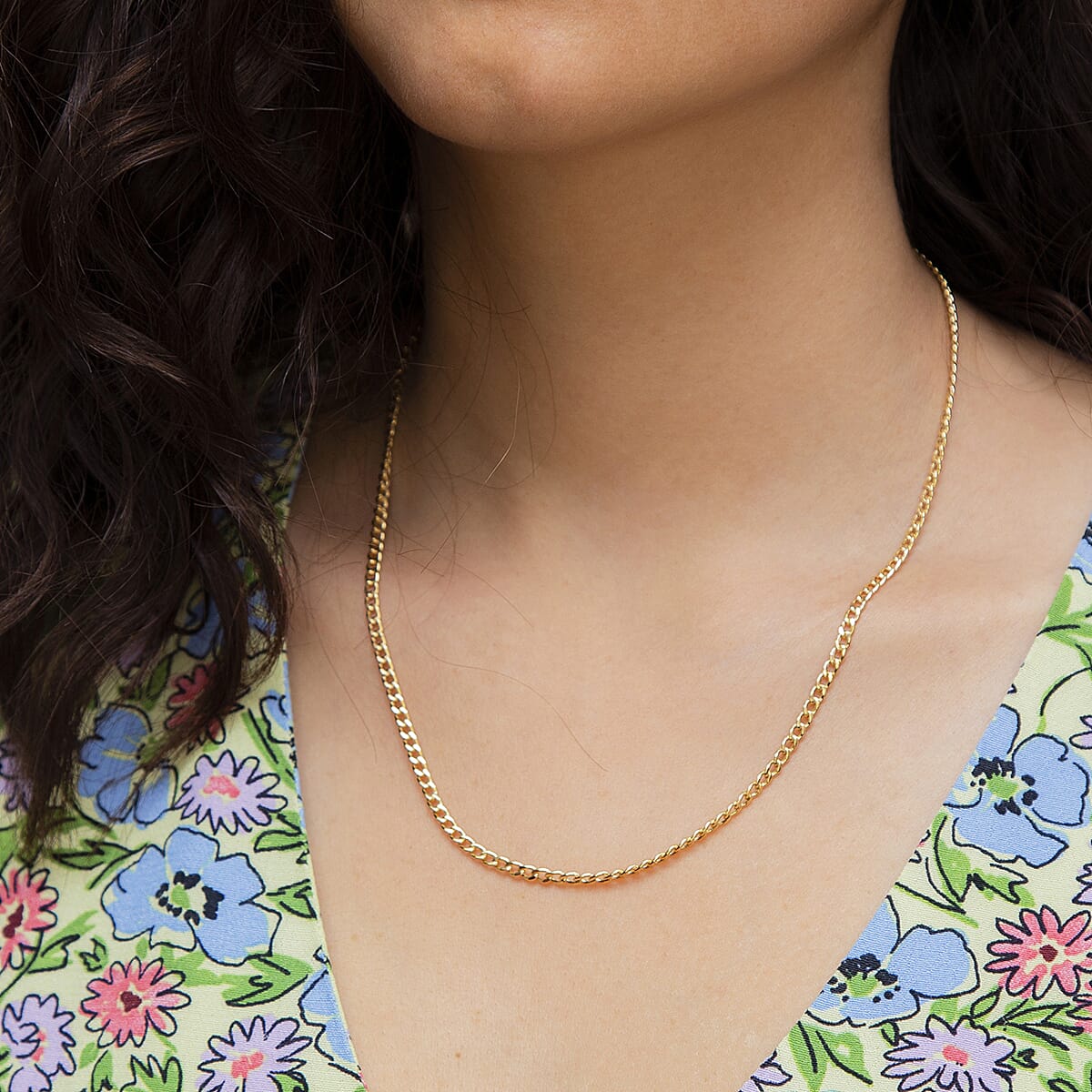 9K Yellow Gold Curb Chain 18 Inch 7078105 1