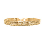 9K Yellow Gold Curb Spiga Bracelet (Size - 7) with Lobster Clasp