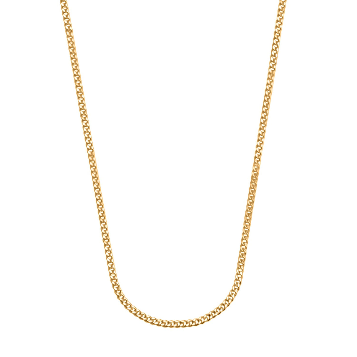 9K Yellow Gold Cut Curb Chain With Spring Ring Clasp (Size - 18) 7995913 0