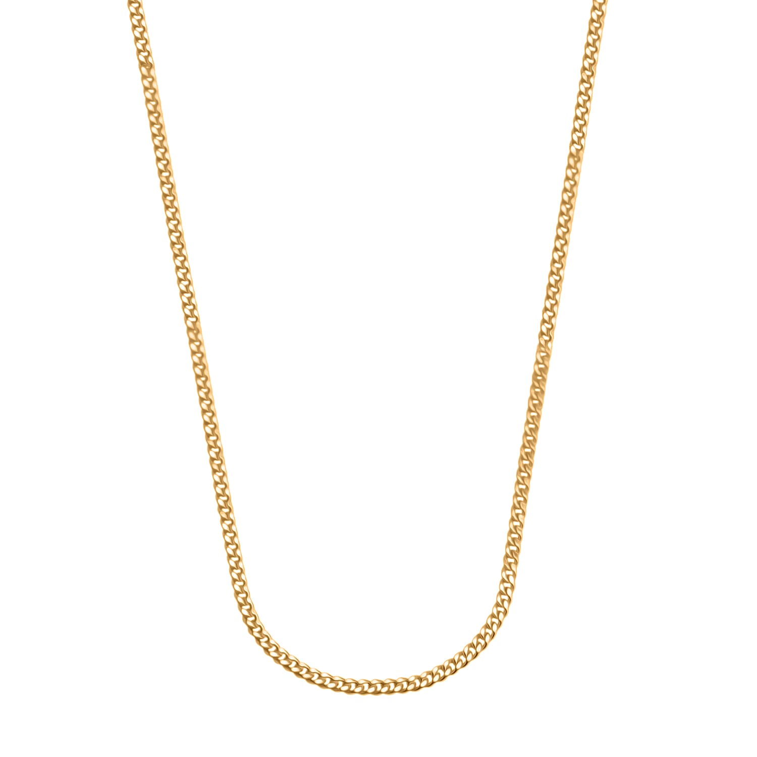 9K Yellow Gold Cut Curb Chain With Spring Ring Clasp (Size - 18) 7995913 0