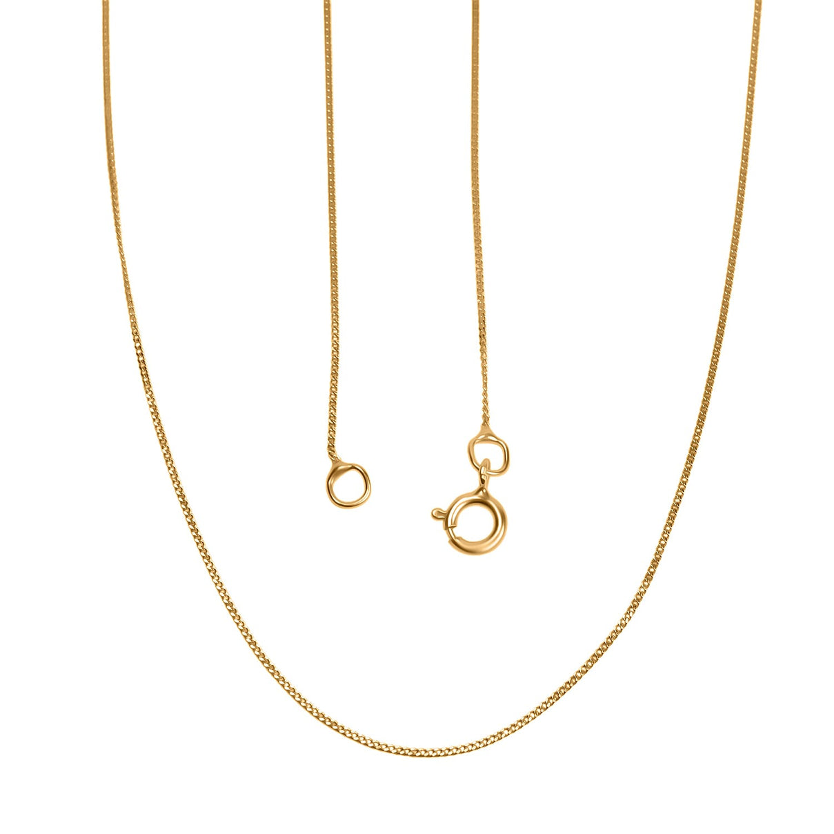 9K Yellow Gold Cut Curb Chain With Spring Ring Clasp (Size - 18) 7995913 1