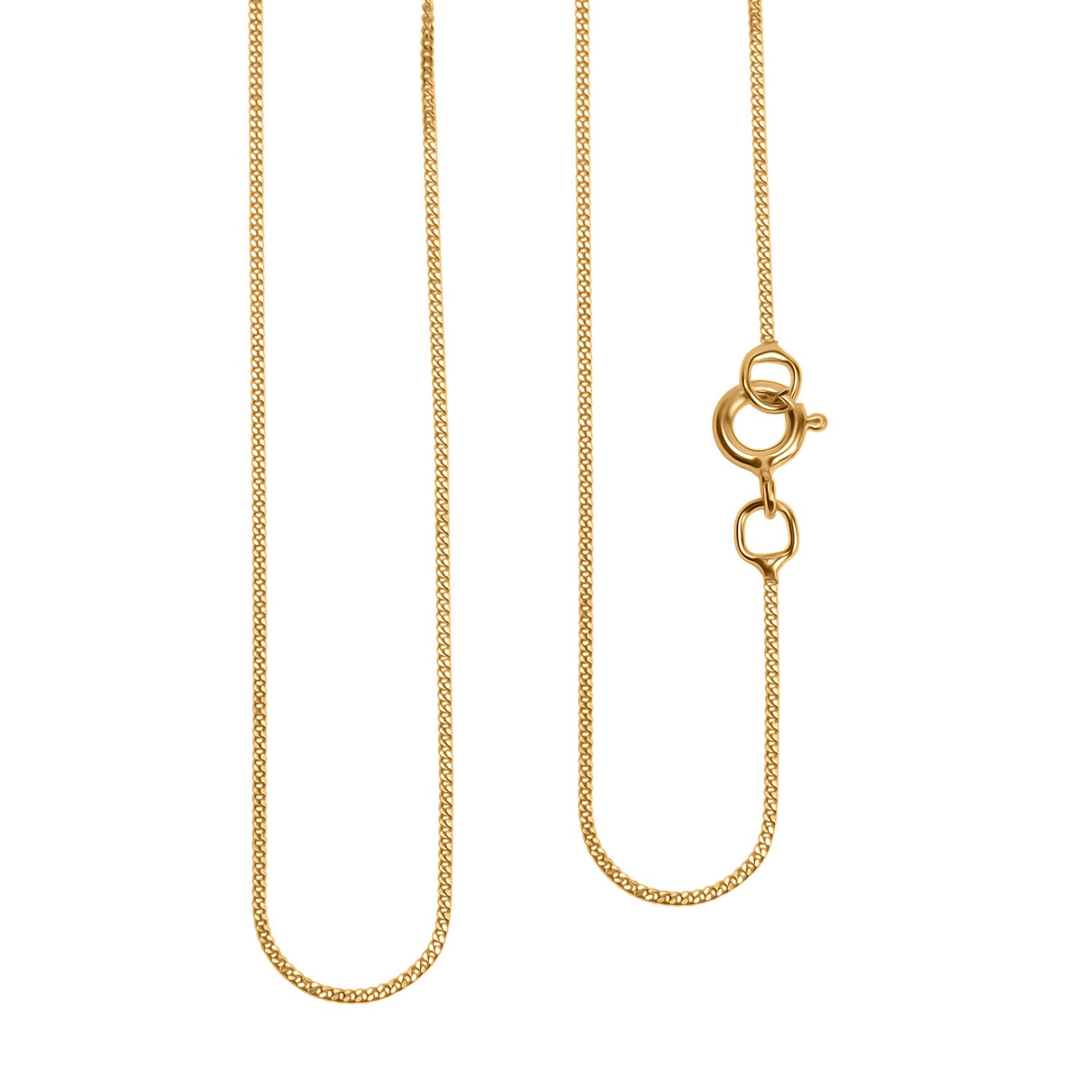 9K Yellow Gold Cut Curb Chain With Spring Ring Clasp (Size - 18) 7995913 3