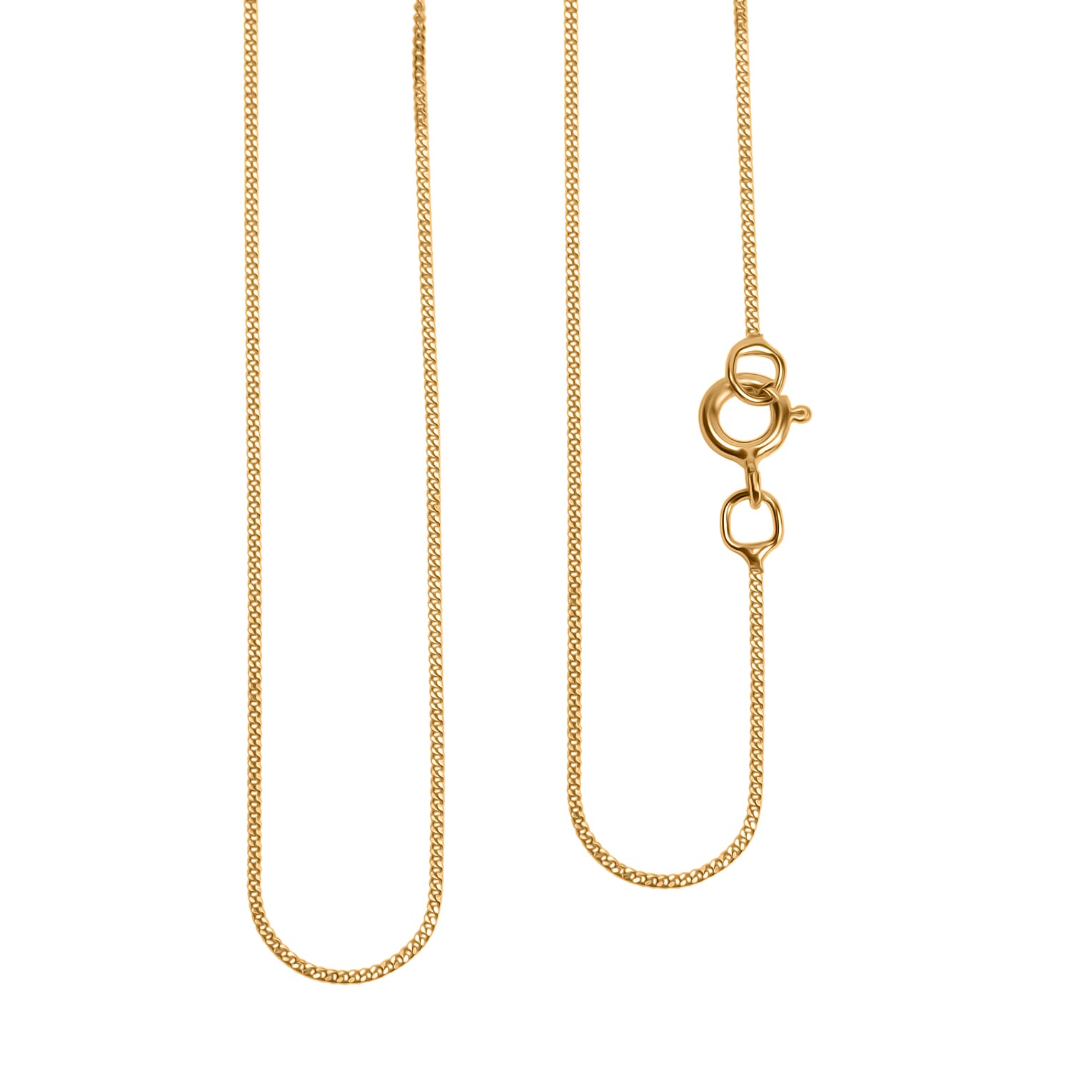 9K Yellow Gold Cut Curb Chain With Spring Ring Clasp (Size - 18) 7995913 3
