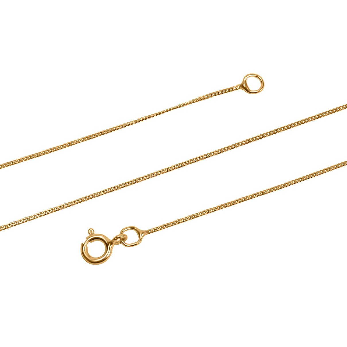 9K Yellow Gold Cut Curb Chain With Spring Ring Clasp (Size - 18) 7995913 6