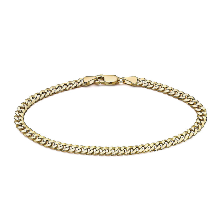 9K Yellow Gold Diamond Cut 4.5mm Round Link Curb Bracelet 7.5 Inch 8894667 1
