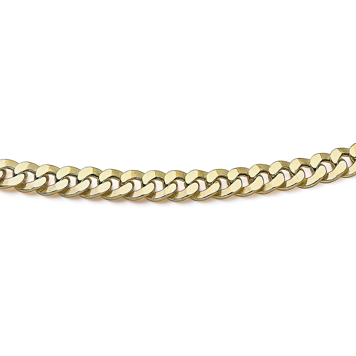 9K Yellow Gold Diamond Cut 4.5mm Round Link Curb Bracelet 7.5 Inch 8894667 1