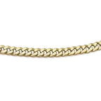 9K Yellow Gold Diamond Cut 4.5mm Round Link Curb Bracelet 7.5 Inch