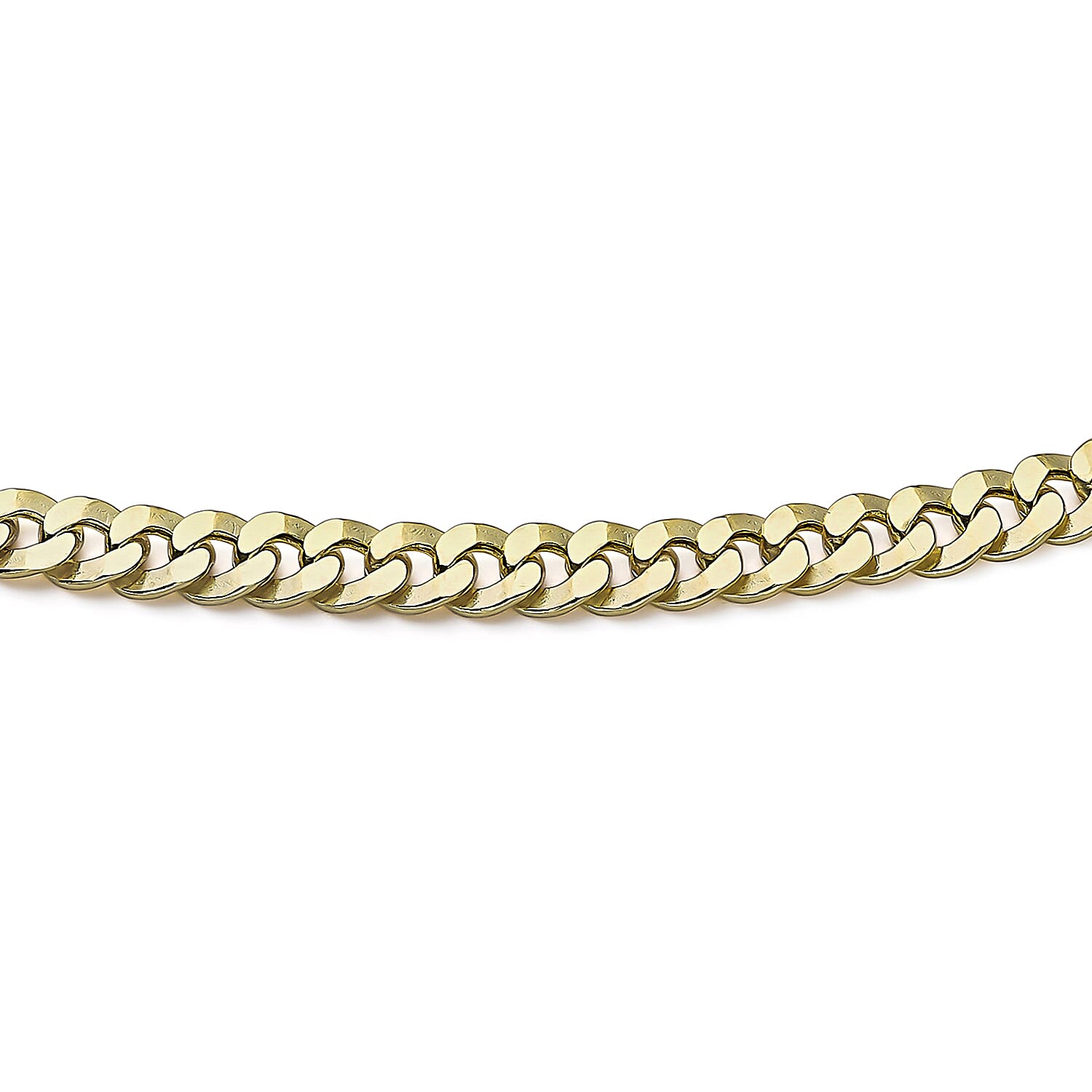 9K Yellow Gold Diamond Cut 4.5mm Round Link Curb Bracelet 7.5 Inch 8894667 1