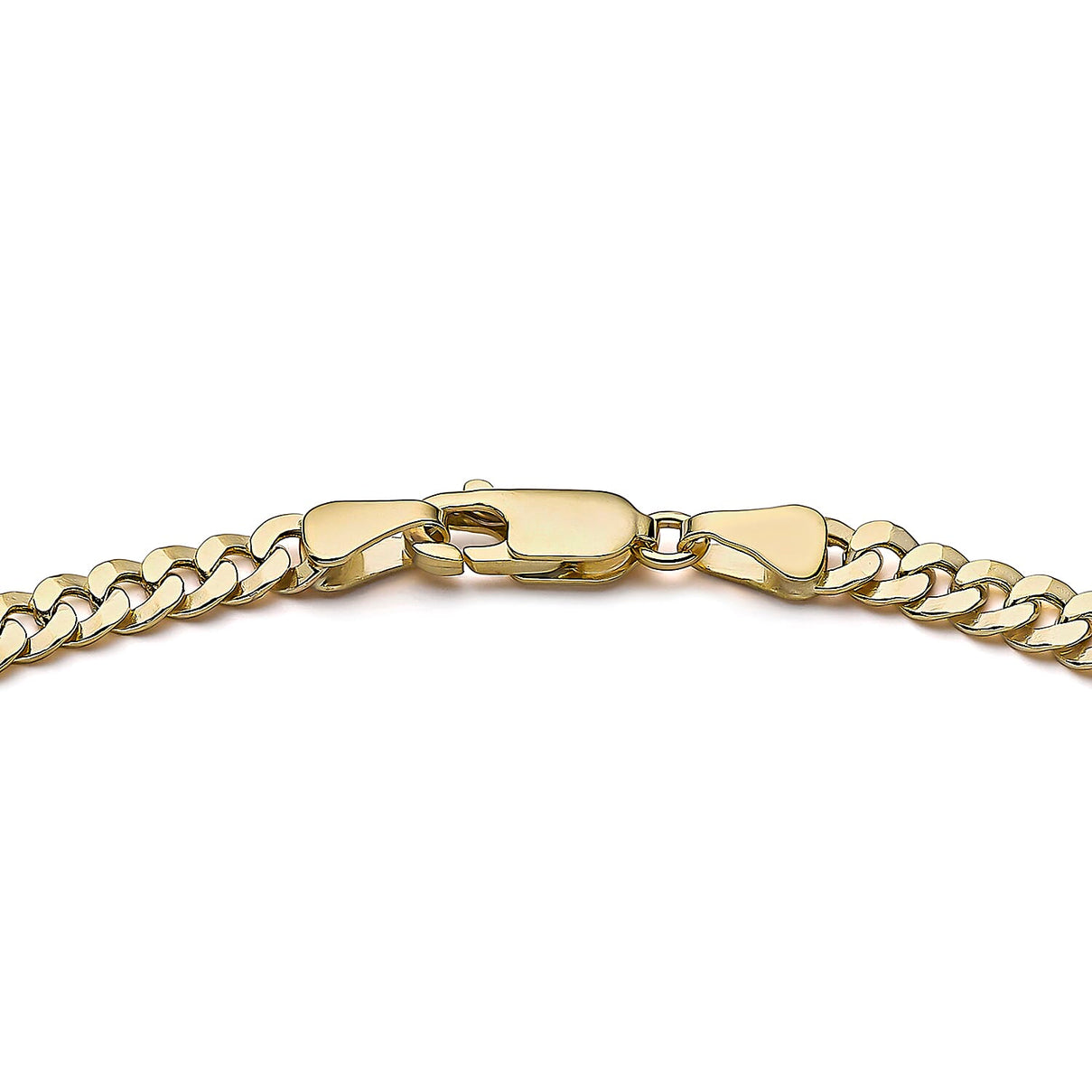 9K Yellow Gold Diamond Cut 4.5mm Round Link Curb Bracelet 7.5 Inch 8894667 2